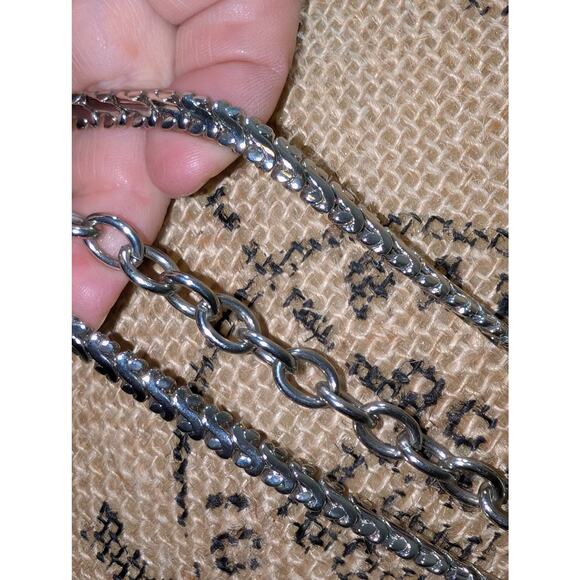 Vintage Heavy Silver Tone Three Strand Chain 32"-37" Belt - Picture 2 of 5